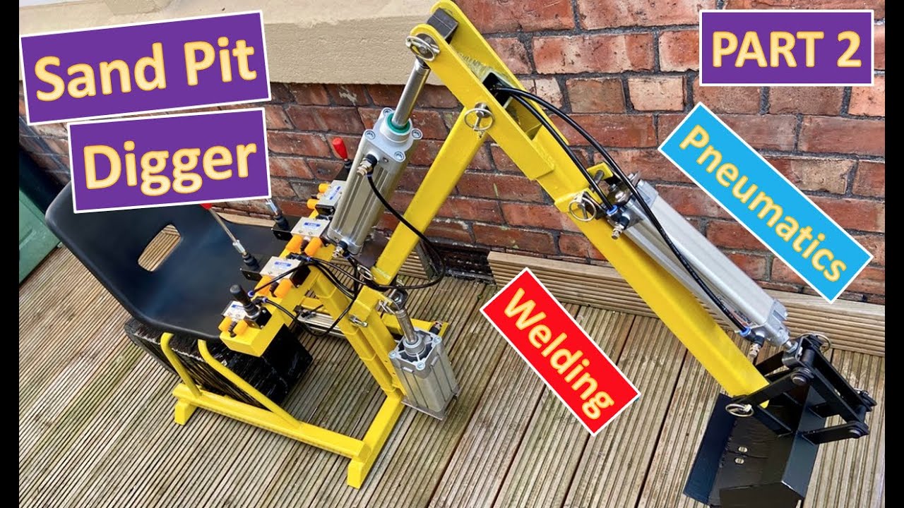 ** PART 2 ** How To Build a Pneumatic Digger / Excavator! - Fabrication Tips, Metalwork, Welding