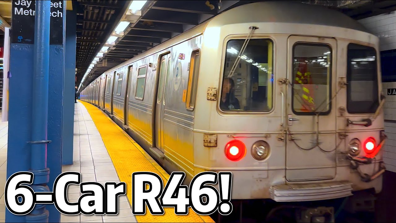 ⁴ᴷ⁶⁰ 6-Car R46 Transfer at Jay Street-MetroTech