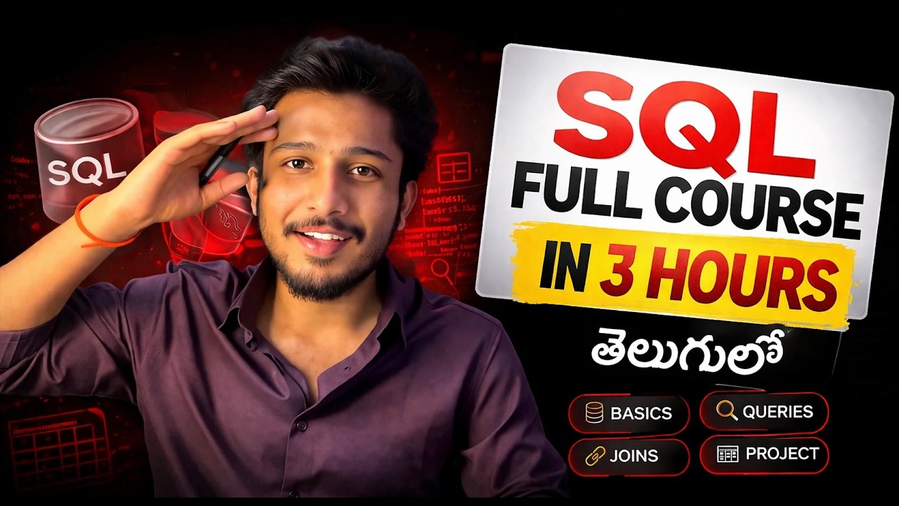 SQL Full Course in Telugu | Zero to Hero 🔥
