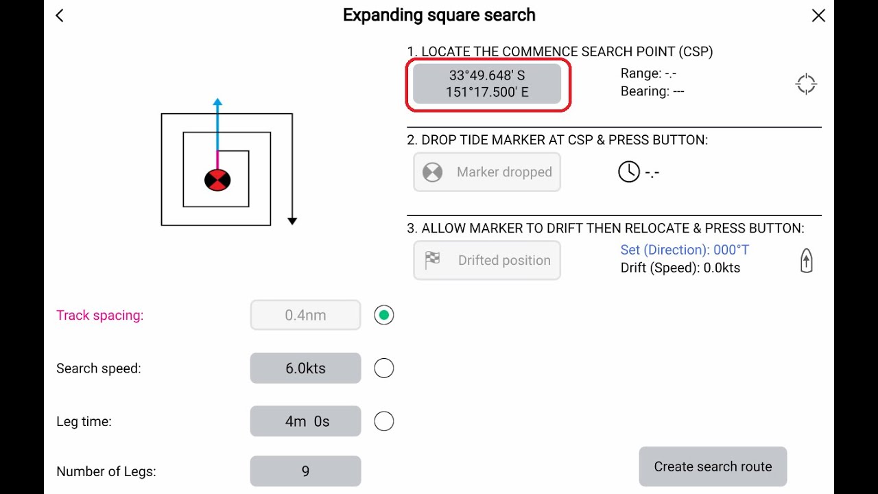 Expanding Square Search