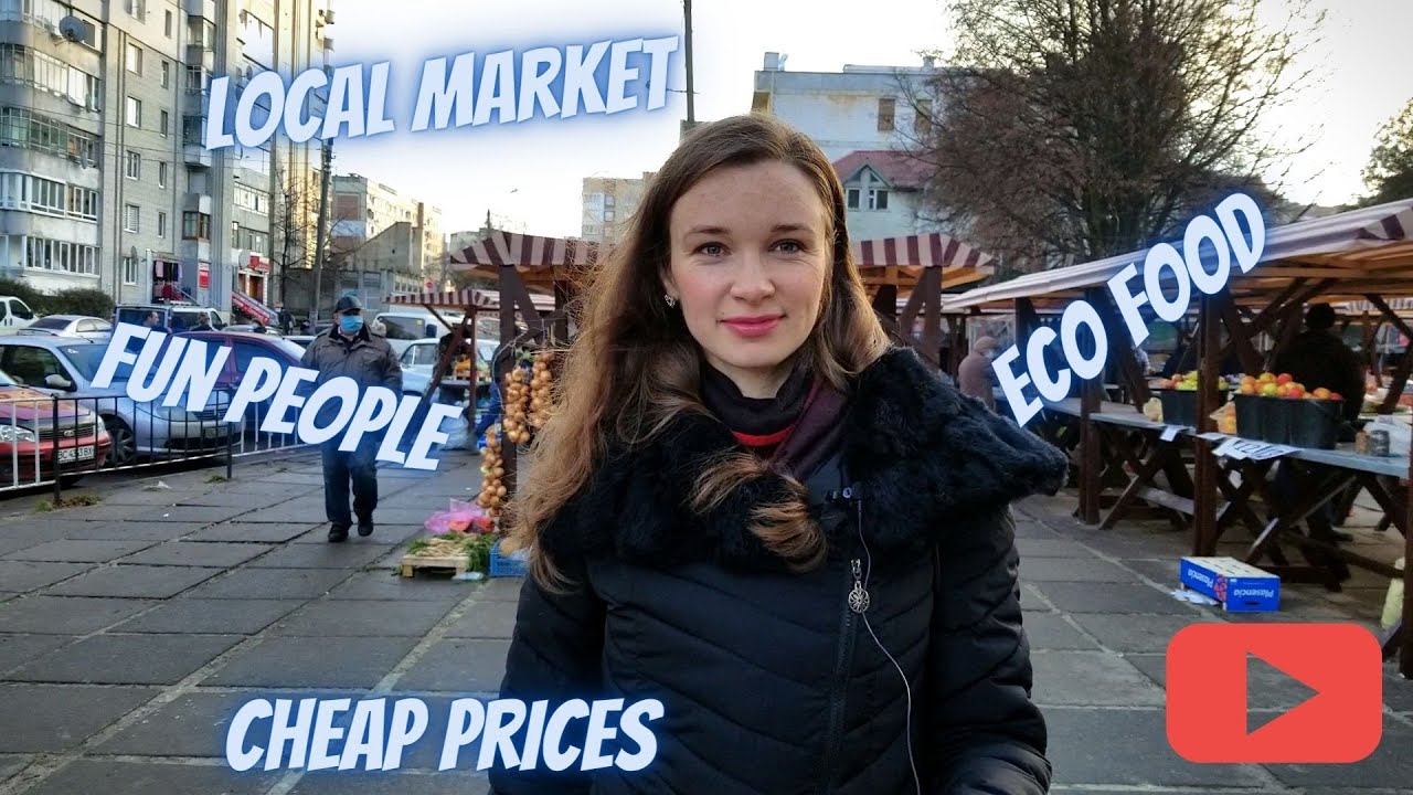 Outdoor winter market in Lviv Ukraine with local farmers