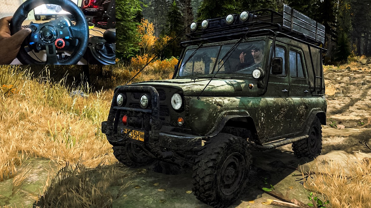 UAZ 469 Off Road Adventure Trail in MudRunner with Steering Wheel