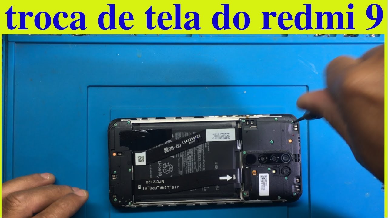como trocar a tela do redmi 9, frontal completa  display e touch