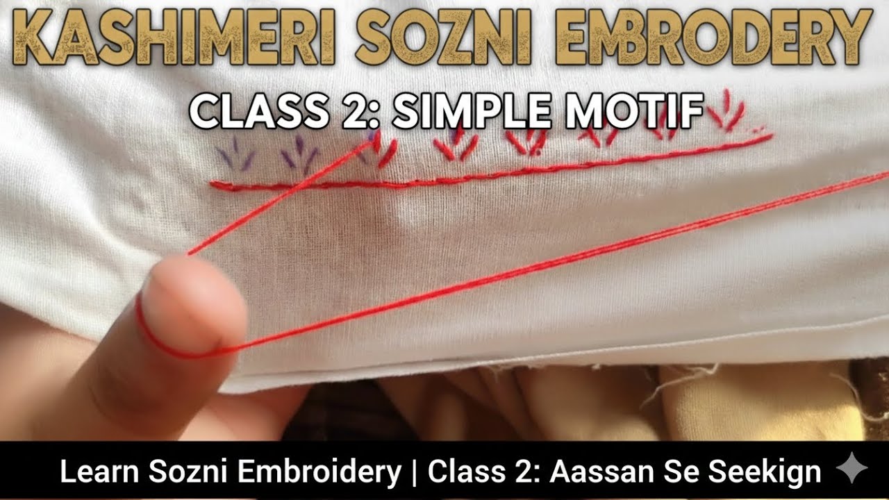 Kashmiri Embroidery Class 2 | Sozni Ka Kaam Kaise KareinStart Your Embroidery Journey sozniart #diy