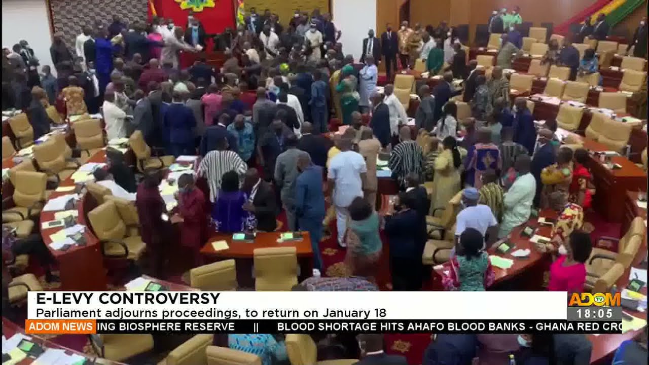 E-Levy Controversy: Parliament adjourns proceedings to return on January 18 - Adom TV (21-12-21)
