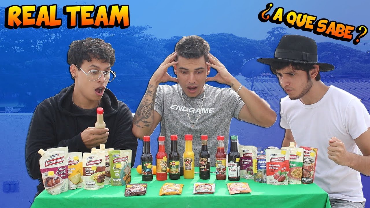 MEZCLAMOS TODAS LAS SALSAS QUE EXISTEN *Su sabor es &Eacute;PICO* - Ft. REAL TEAM