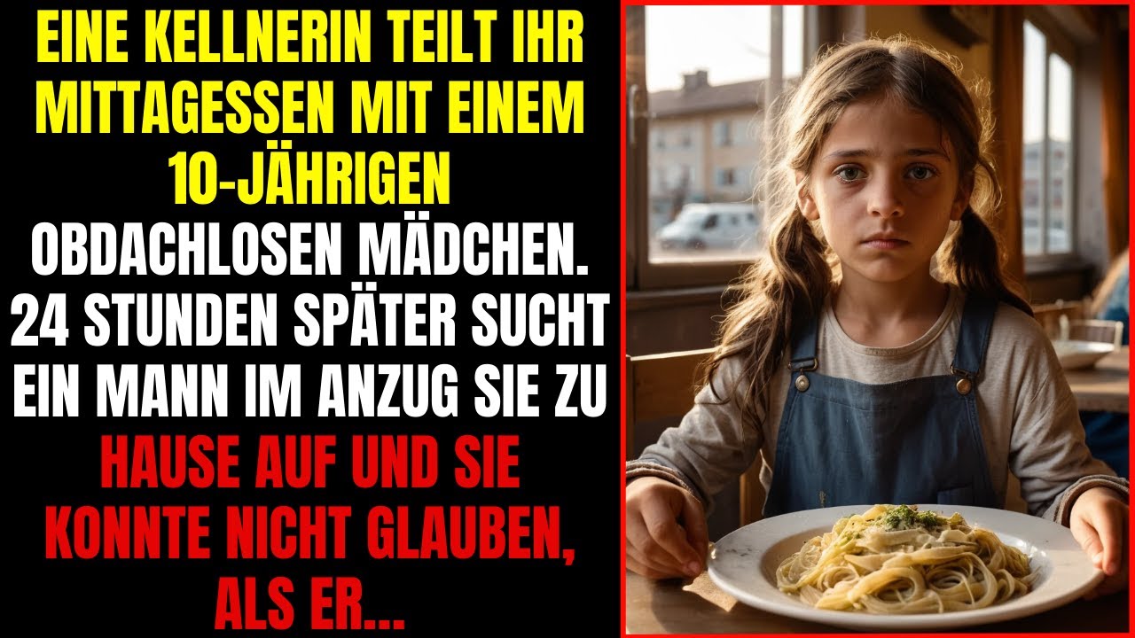 KELLNERIN TEILT IHR MITTAGESSEN MIT EINEM OBDACHLOSEN MÄDCHEN. 24 STUNDEN SPÄTER EIN REICHER MANN…