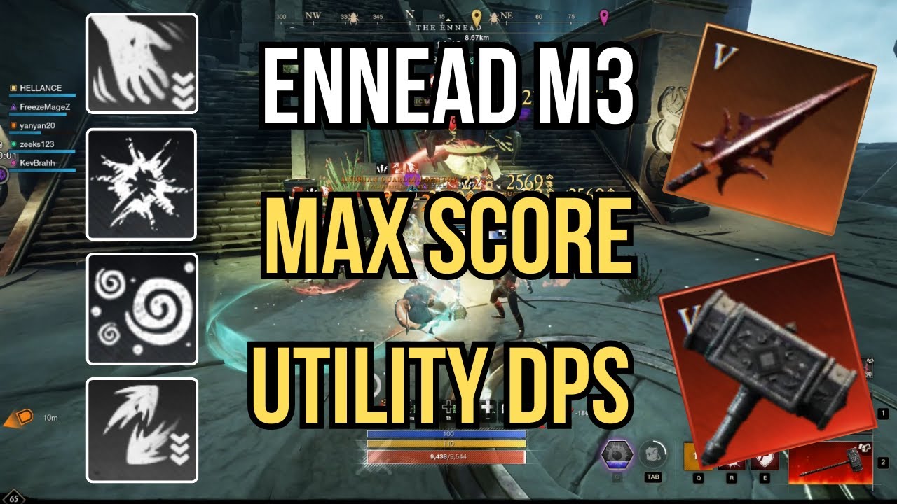 New World | Delos | S3 W42 Ennead (Fire) M3 Score 115,560 (17:54) | DPS POV Spear, Warhammer