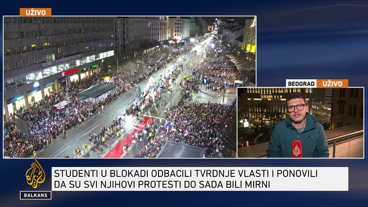 Hiljade građana na Terazijama dočekuju studente koji danima pješače za Beograd