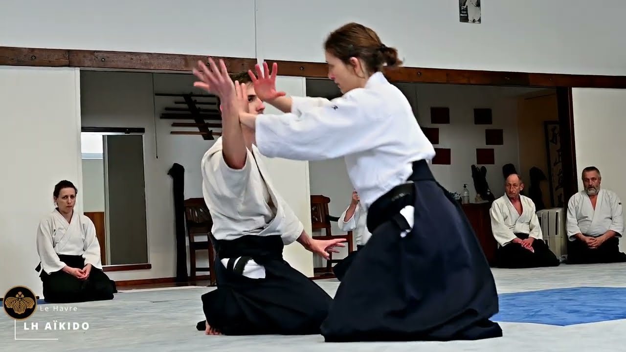 Aïkido Hélène Doué 5ème Dan-Brice Guiader 5ème Dan au Dojo René VDB (5 mars 2022 2ème partie)