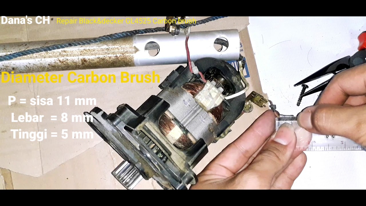 CARA SERVICE POTONG RUMPUT Carbon Brush Black&Decker GL4525 Grass Trimmer