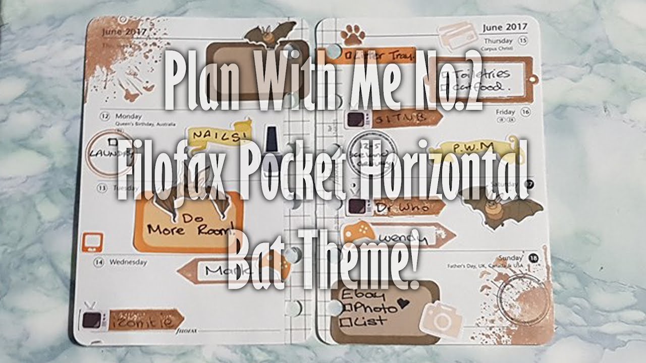 UK Filofax Pocket H Plan With Me No.2 - Bat Theme - Featuring PuppersAndFloofs Stickers