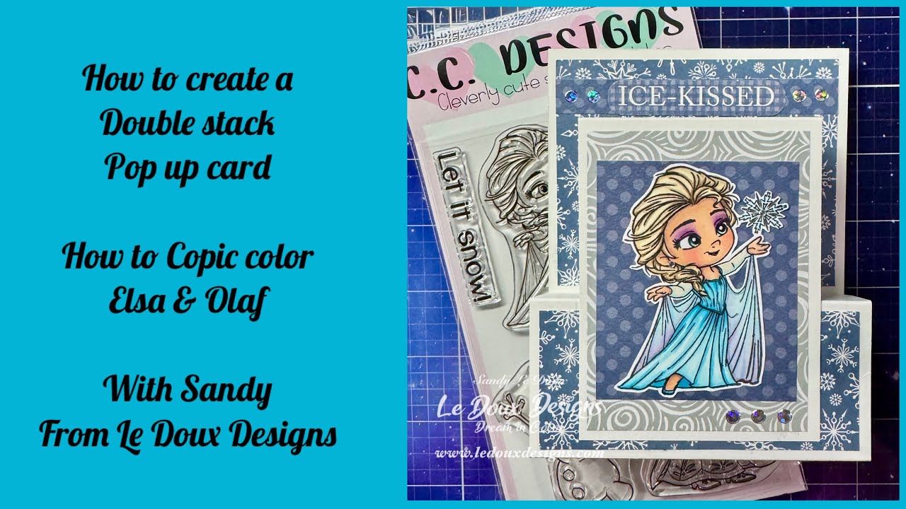 New Card Design with Elsa and Olaf Copic coloring tutorial