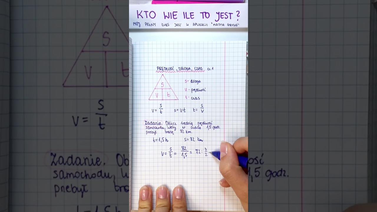 Prędkość, droga, czas w minutę! #matematykagryzie #matematyka