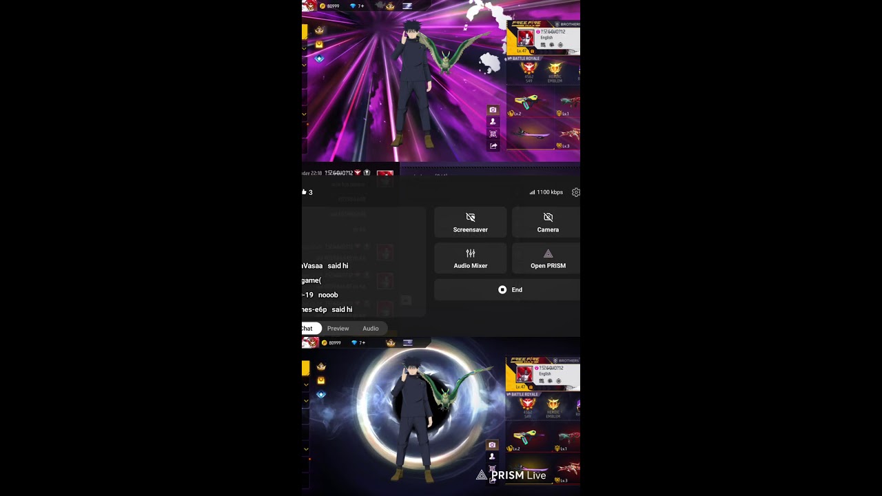 Live streaming of FF GAMING YT