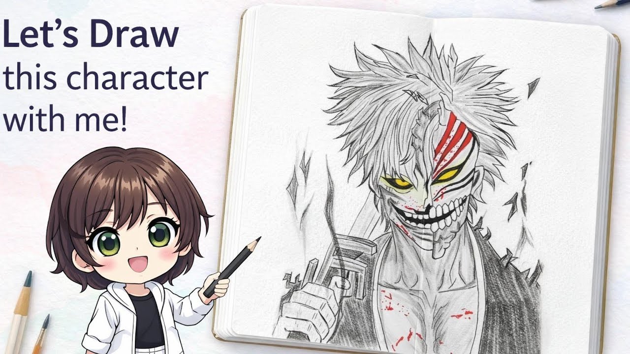 Step by Step Anime Drawing | ICHIGO Inspired Art | Bleach #ichigoat