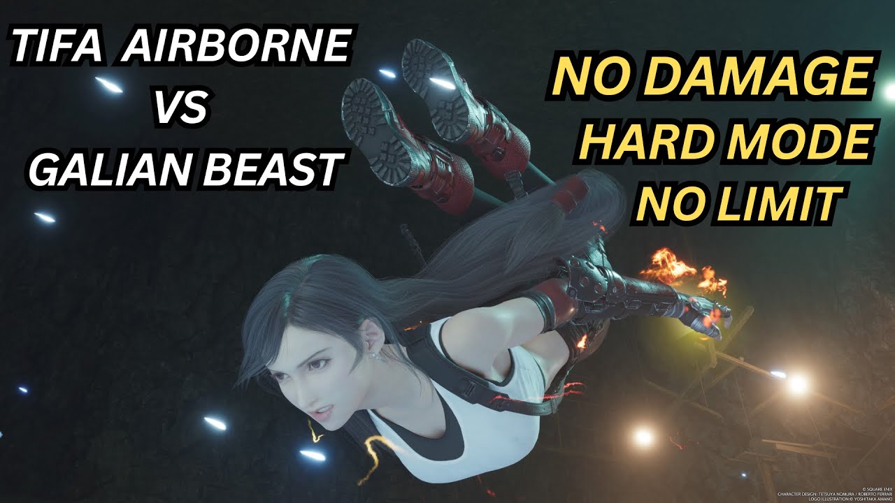 FFVII Rebirth Tifa Solo Vs Galian Beast (No Damage, Hard Mode, No Limit)