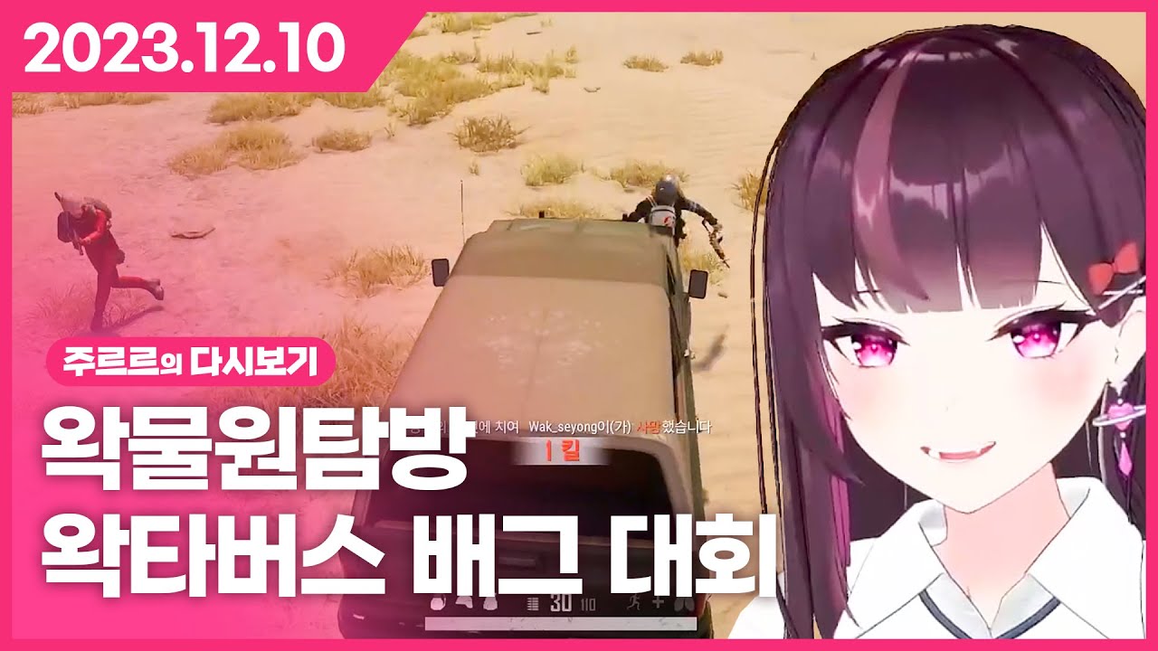 [2023.12.10 / 왁물원 탐방, 왁타버스 배그 대회, 후열 롤] - 주르르 다시보기