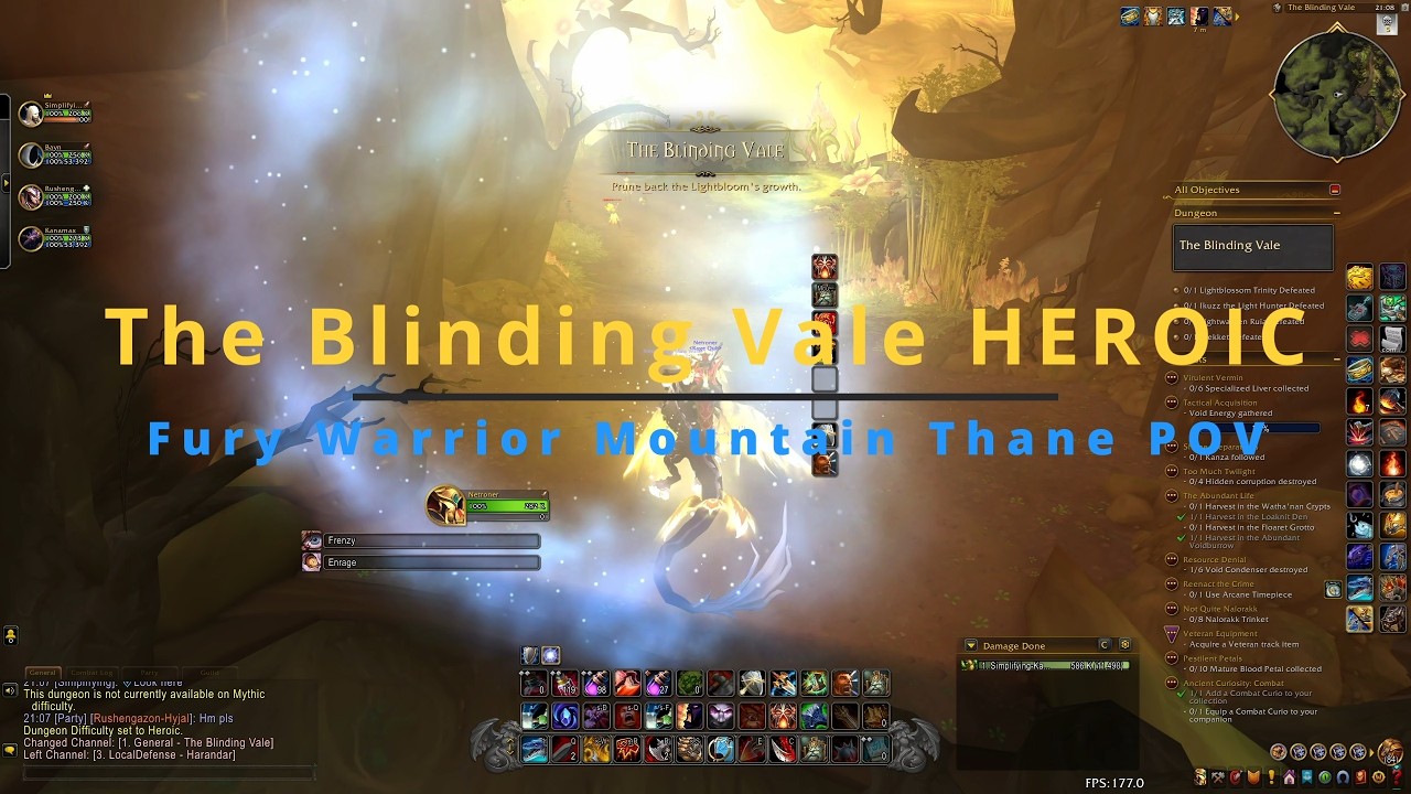URY WARRIOR POV: The Blinding Vale HEROIC 🔨 Mountain Thane Talent Tree