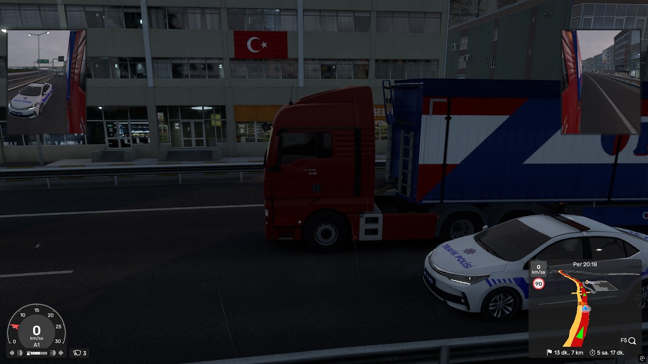 Euro Truck Simulator 2 Kullanılmış Ambalaj 20 T Edirne İstanbul  Yağmurlu Havada  Seyahat