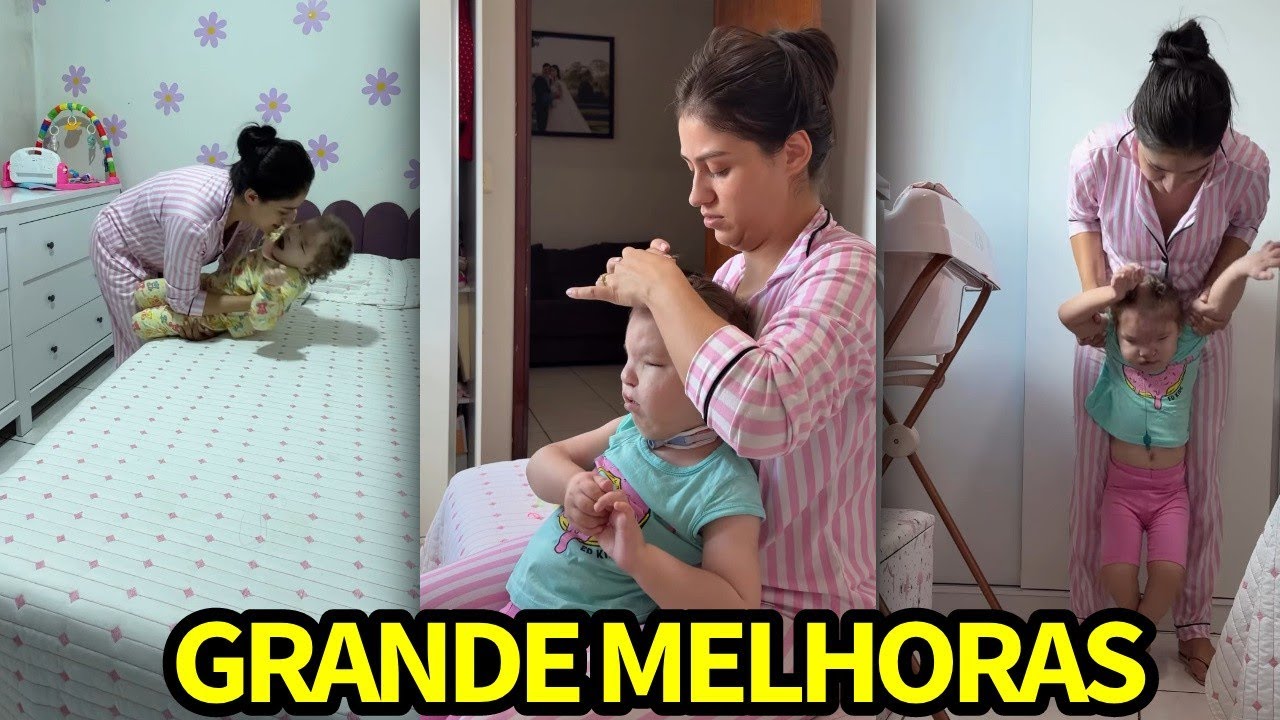 ANA VITÓRIA MOSTRA HADASSA CAMINHANDO E APRESENTA GRANDES MELHORAS