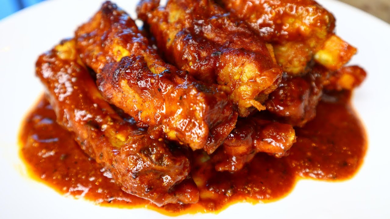 COSTILLAS ESTILO BBQ A LA NARANJA - Deliciosas y fáciles costillas de cerdo en salsa