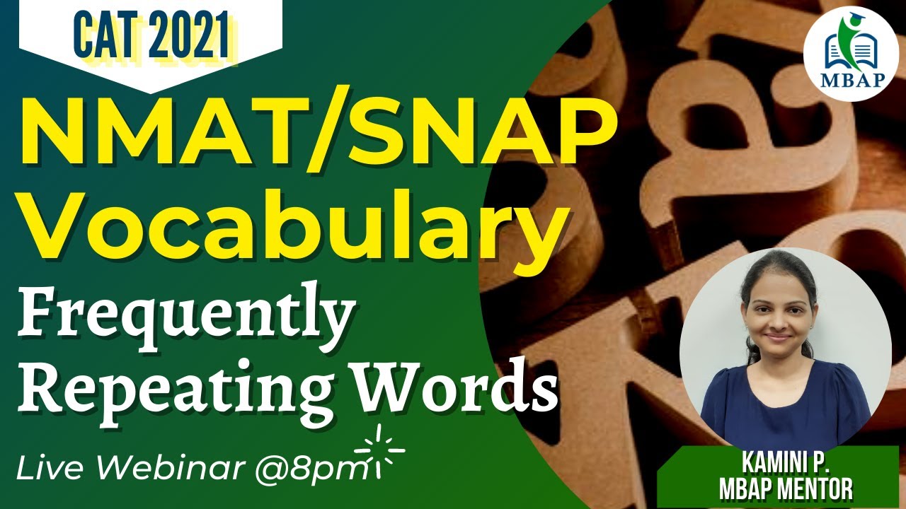 Learn NMAT/SNAP Vocabulary -  Frequently Repeating Words | MBA Entrance Preparation