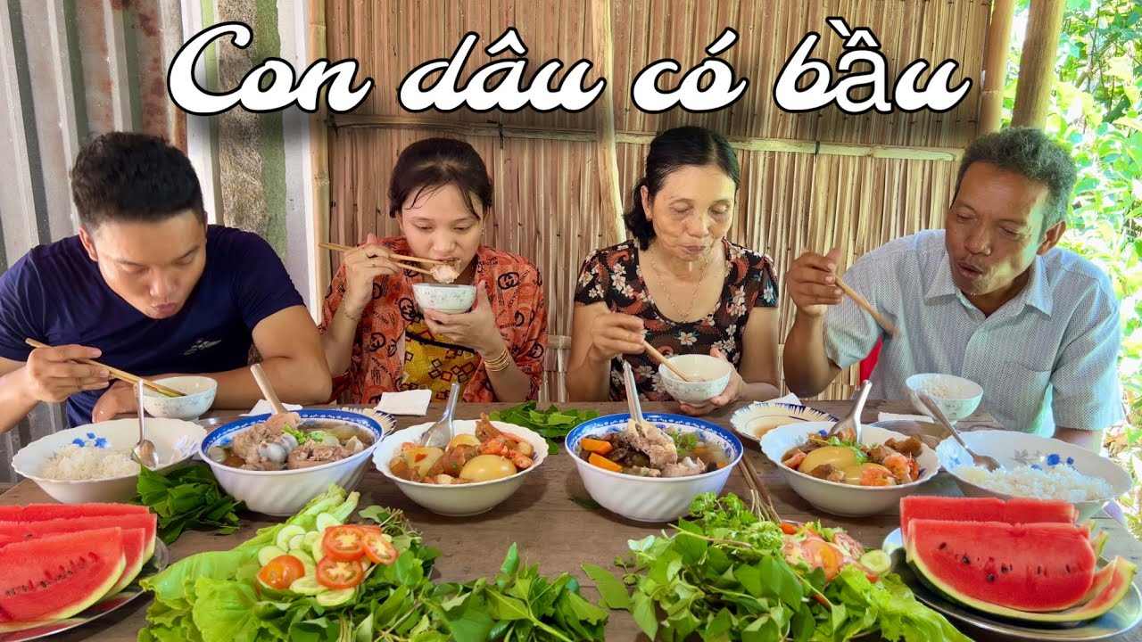 Con Dâu Có Bầu Mẹ Chồng Nấu Giò Heo Hầm Hạt Sen Trứng Ngỗng Kho Tôm Thịt Bồi Bổ | KBMQ T197