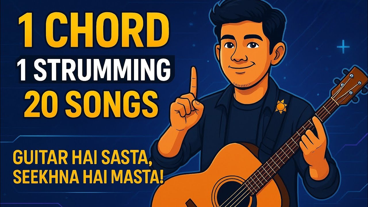 1 Chord / 1 Trick | 20 Guitar songs MASHUP Lesson | Bollywood/Hindi Songs Mashup | One chord