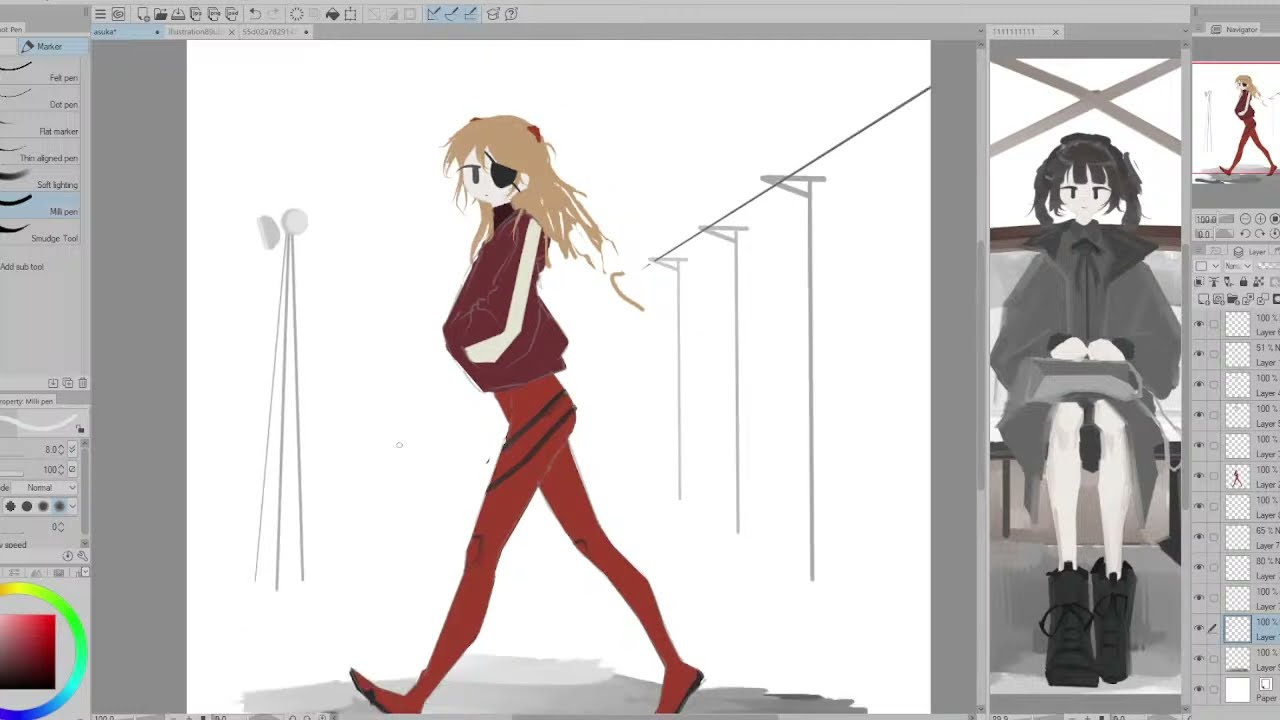 \\ Digital Art Stream \\  |  Real time Drawing process | .ペン入れチルタイム #65