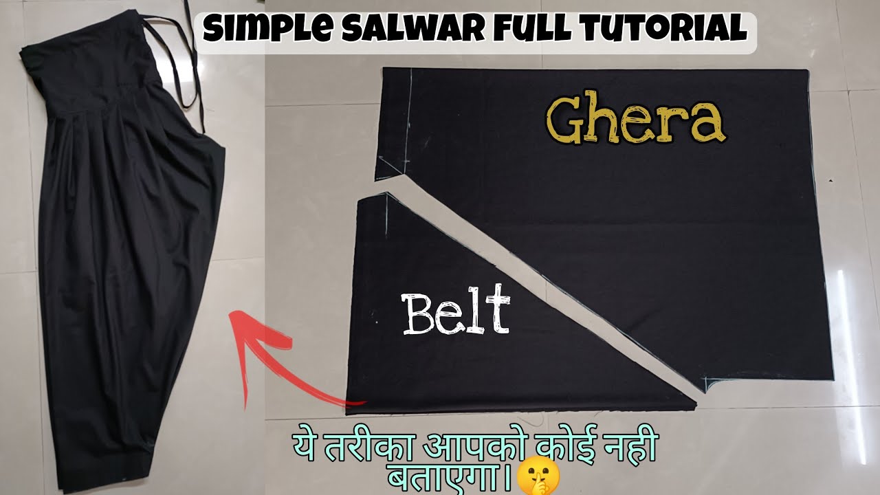 Simple Salwar cutting and stitching/ Step by step explain