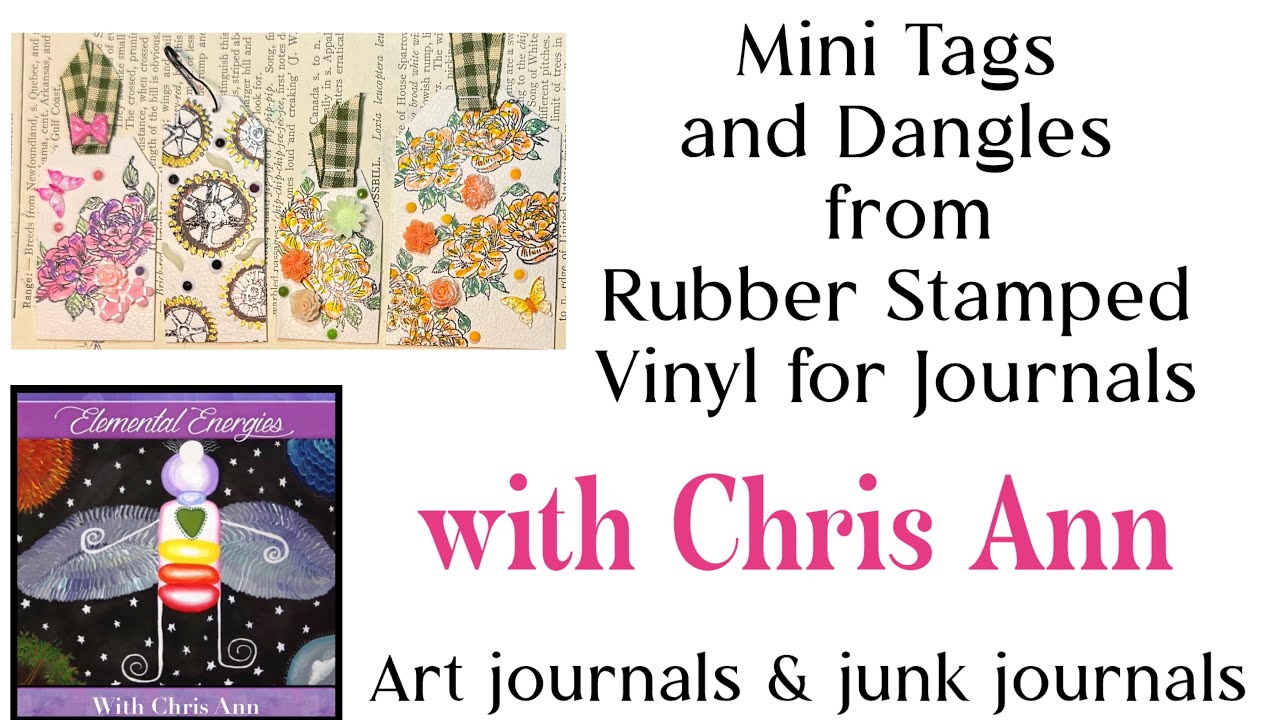 Mini Tags and Dangles from Rubber Stamped Vinyl for Journals