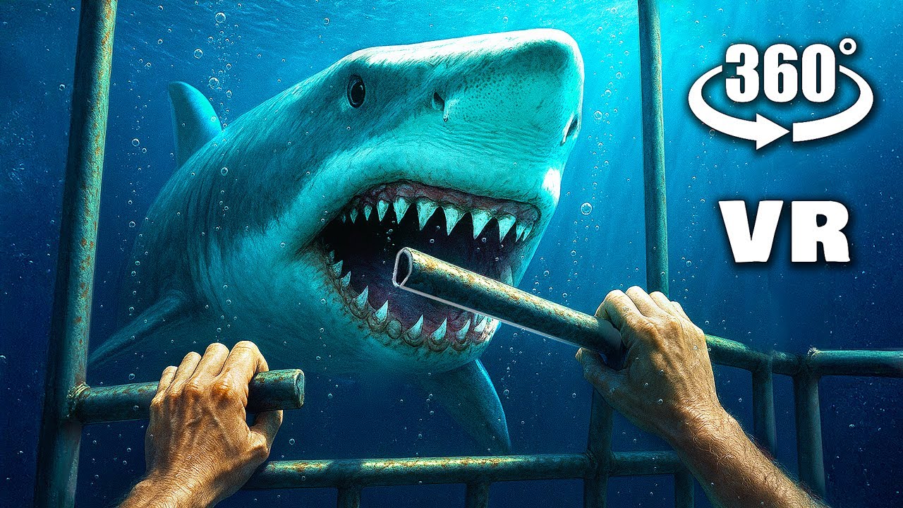 VR 360&deg; YOU'RE IN THE SHARK CAGE, Try to Survive!