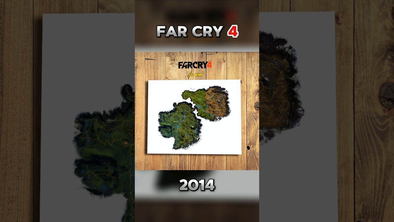 Size Compariosn of Far Cry Maps #farcry #gaming #farcry3 #comparison #shorts