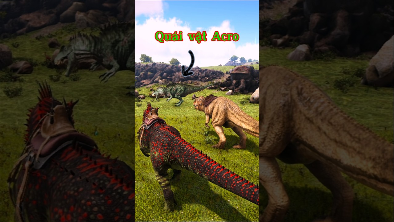 C&aacute;ch hạ gục qu&aacute;i vật acro. #shorts #ark