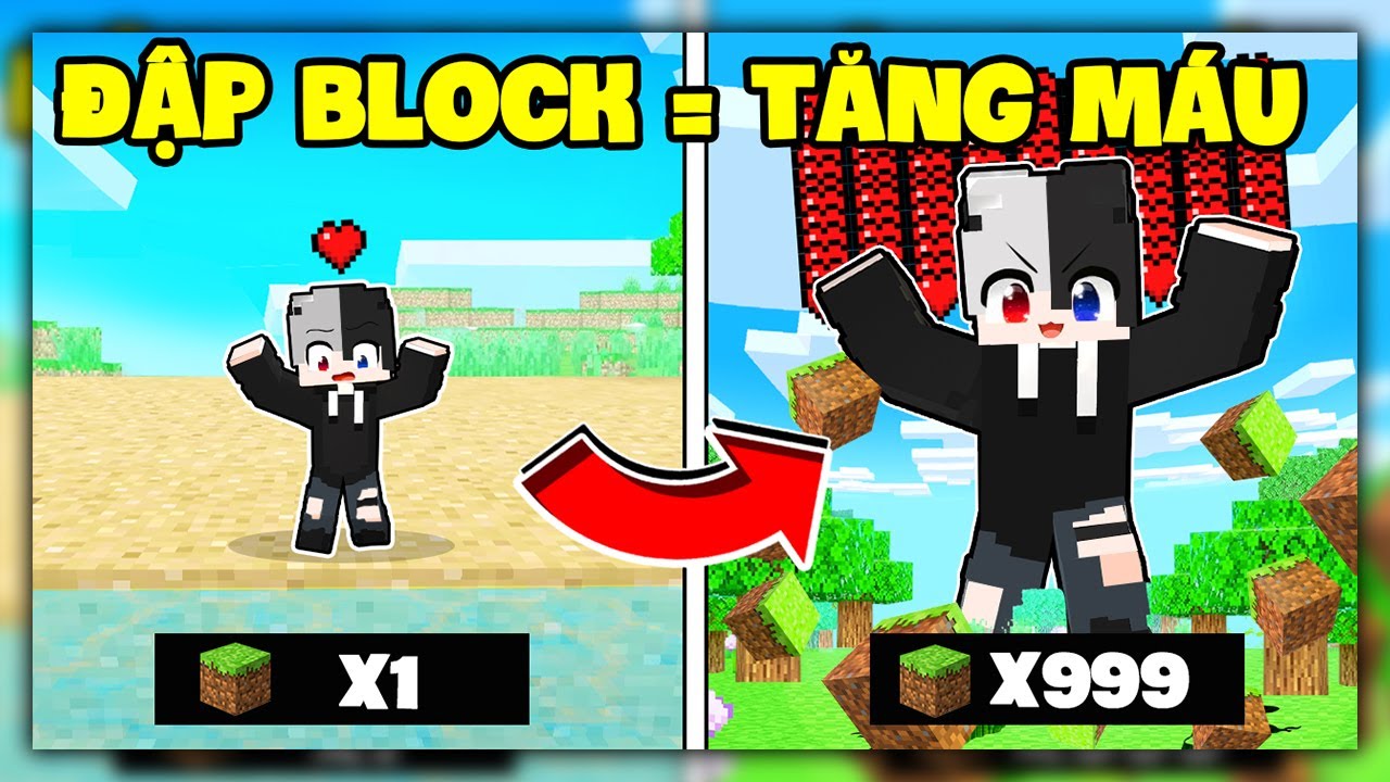 Minecraft nhưng Bạn Đập Block Càng Nhiều Máu Sẽ Càng Tăng? Siro Và Noob Ruby Máu Nhiều Hơn Cả Rồng