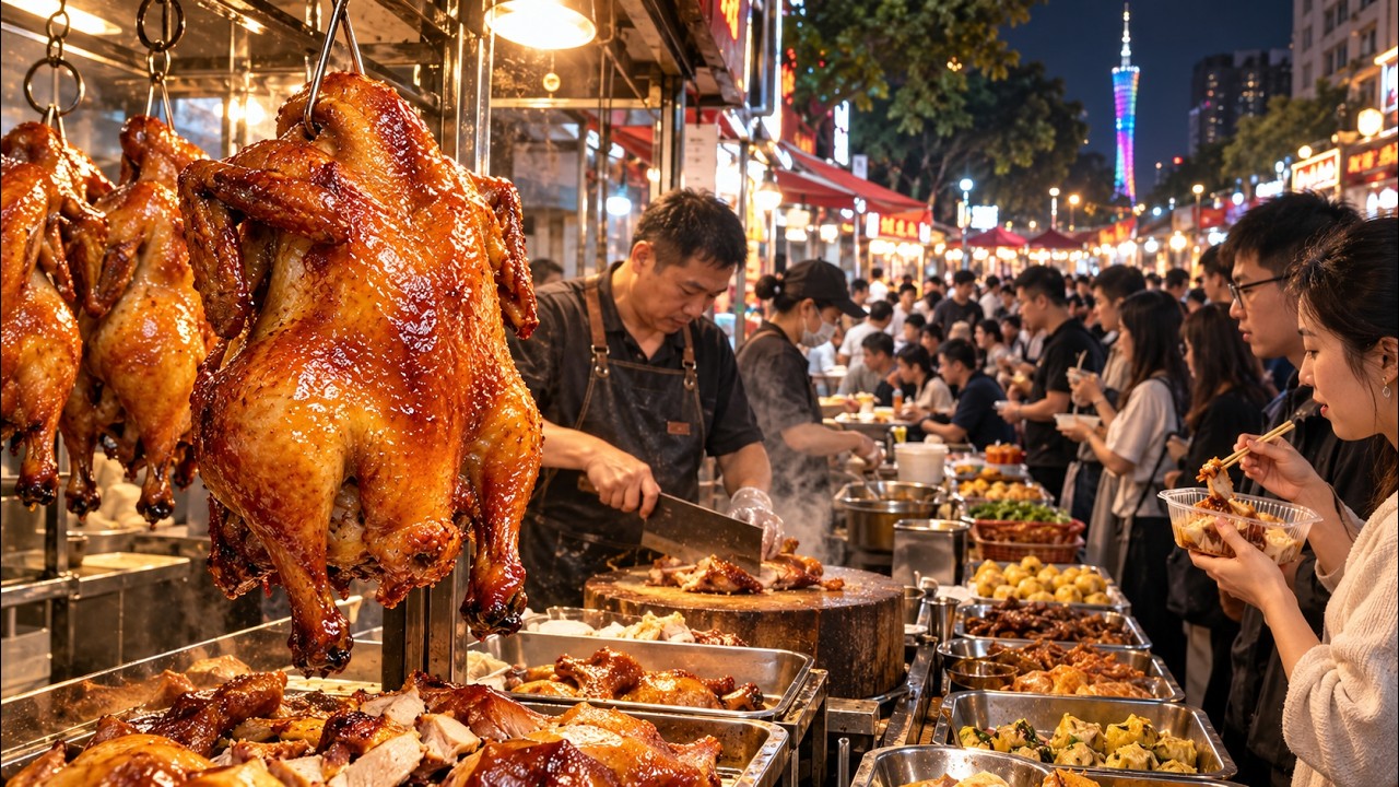 What Do People Eat at Night in Guangzhou, China? | Street Food Tour