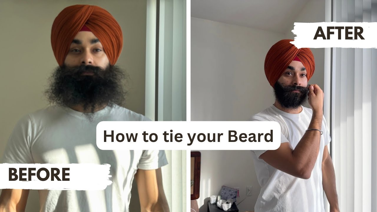 Two easy ways to tie your Beard || How to Tie Beard || No products required || Fix Sikh Beard ||