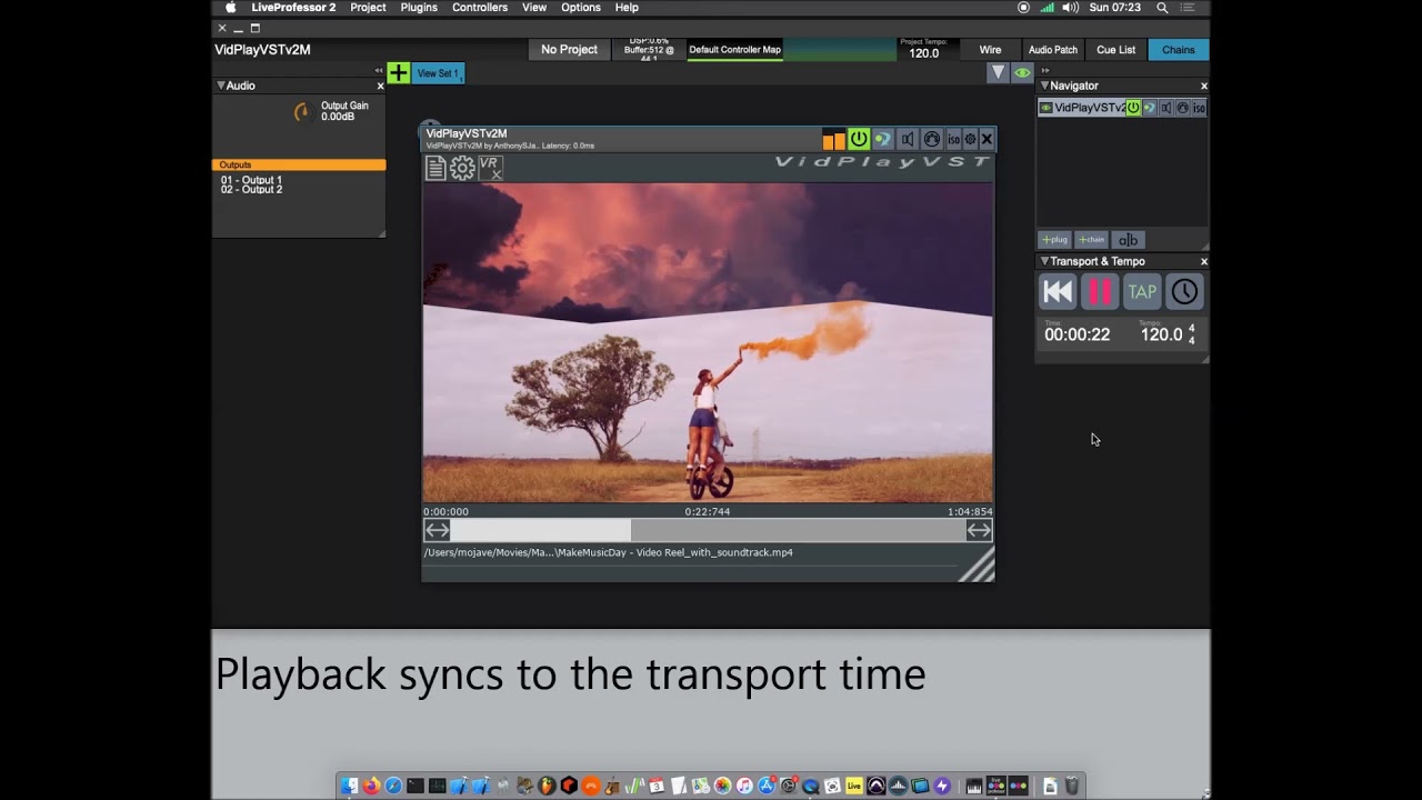 audiostrom LiveProfessor: perform live with synchronized video using VidPlayVST