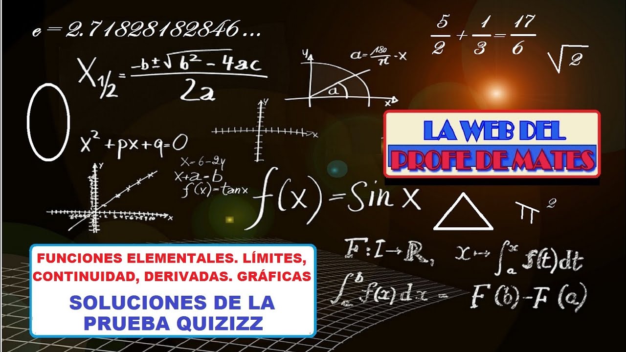1º Bachillerato. 25 preguntas sobre números complejos, funciones, continuidad, límites y derivadas