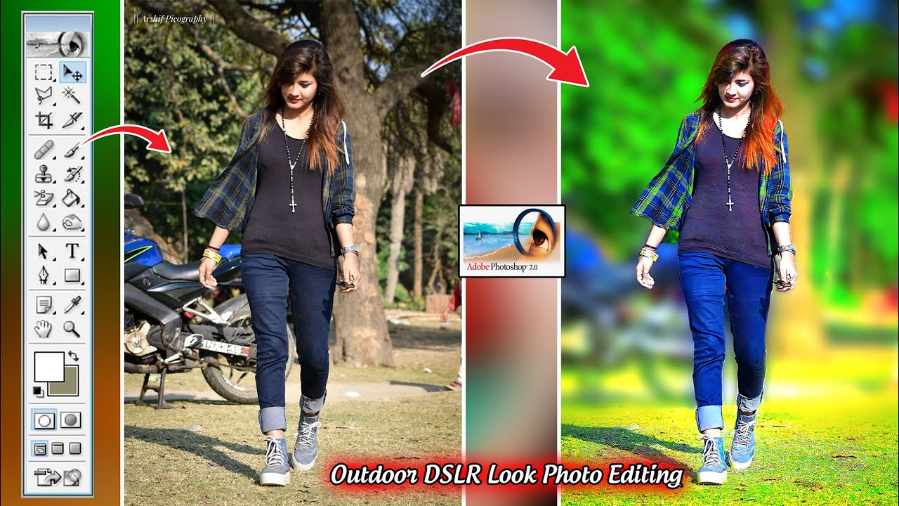 Outdoor DSLR Look Photo Editing in Photoshop 7.0  - Edit Photo Like DSLR Photoshop