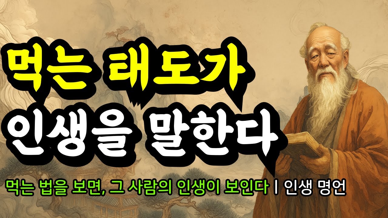 먹는 법을 보면, 그 사람의 인생이 보인다ㅣ명심보감, 채근담, 석가모니, 묵자, 탈무드, 다산 정약용, 한비자, 쇼펜하우어의 인생 명언ㅣ먹는 태도가 인생을 말한다
