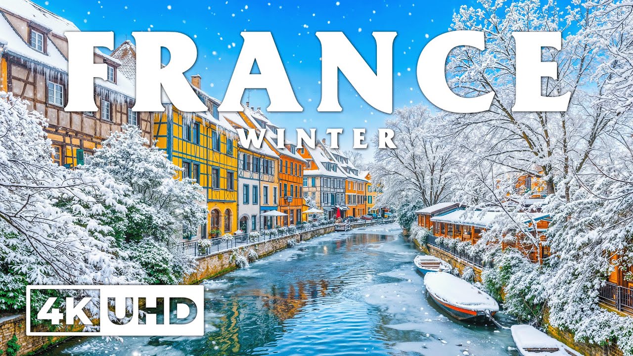 France Winter 4K – Snowy Alps, Historic Villages and Elegant European Winter Atmosphere