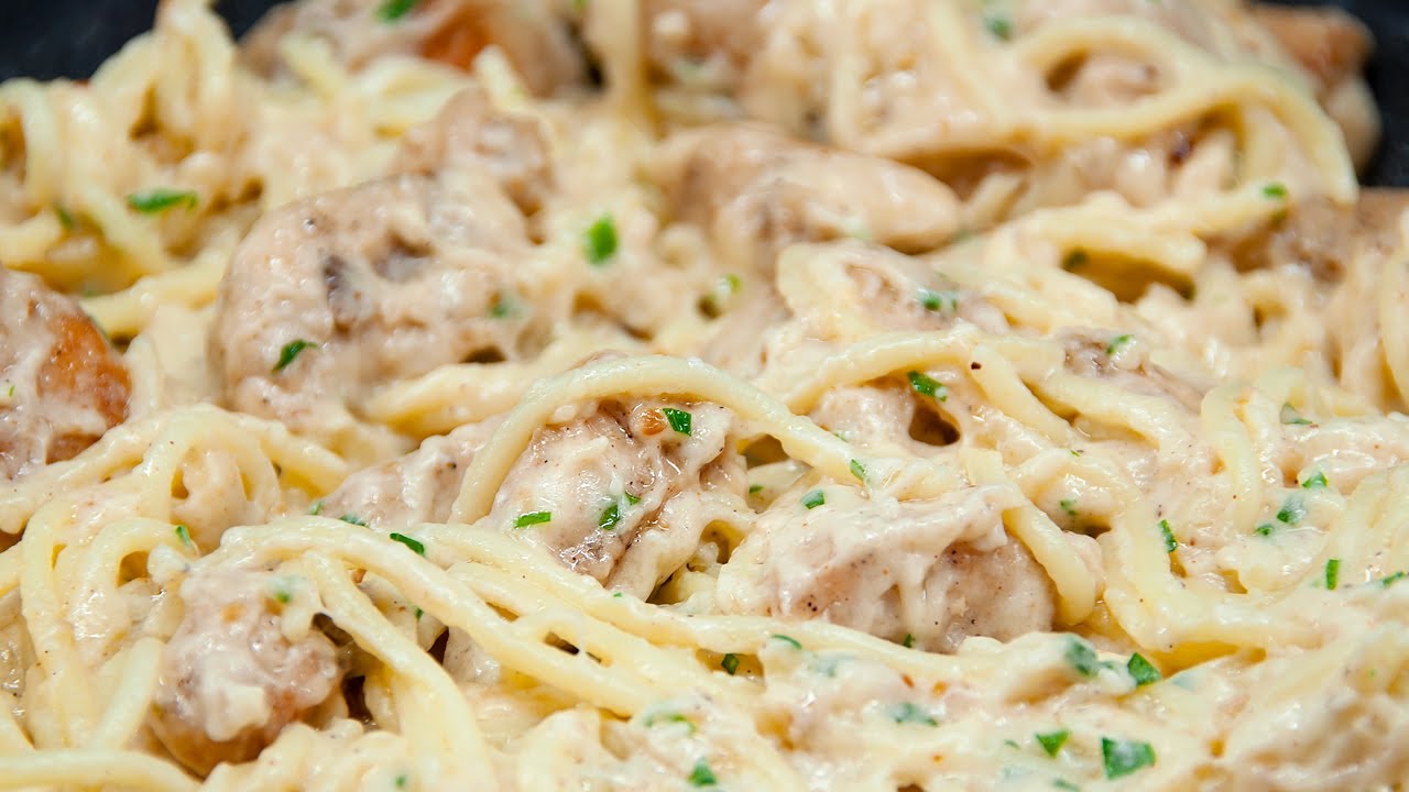 Паста Альфредо с курицей 🤤 Рецепт ВКУСНЫХ спагетти на ужин для всей семьи! #197