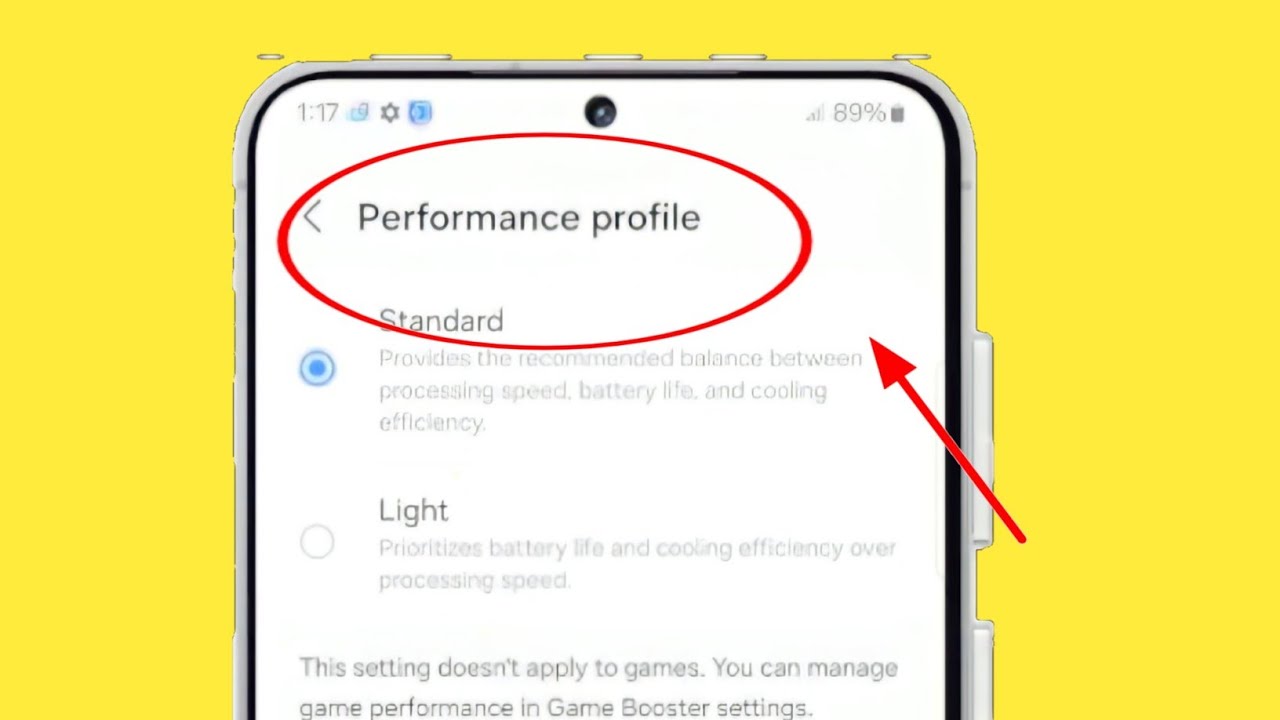 Samsung | Performance profile Standard & Light Setting A54 / A34