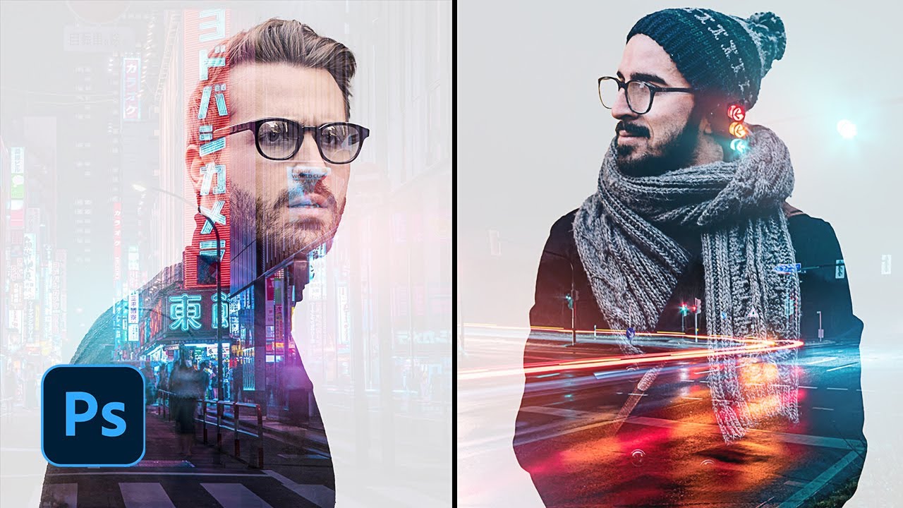 Tutorial Photoshop | Efecto Doble Exposición Cyberpunk