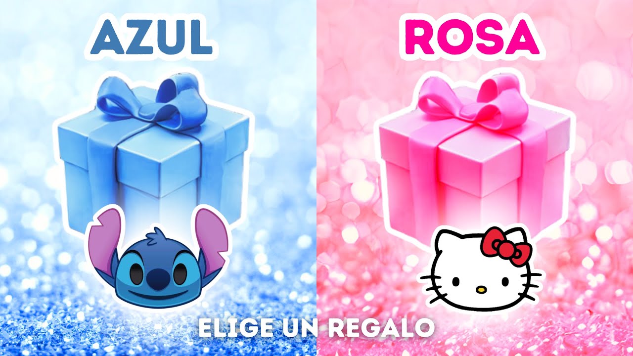 ELIGE TU REGALO 🎁 AZUL O ROSA 💙💗 Desaf&iacute;o de 2 Cajas de Regalo 😱 Elige 1 Regalo de 2
