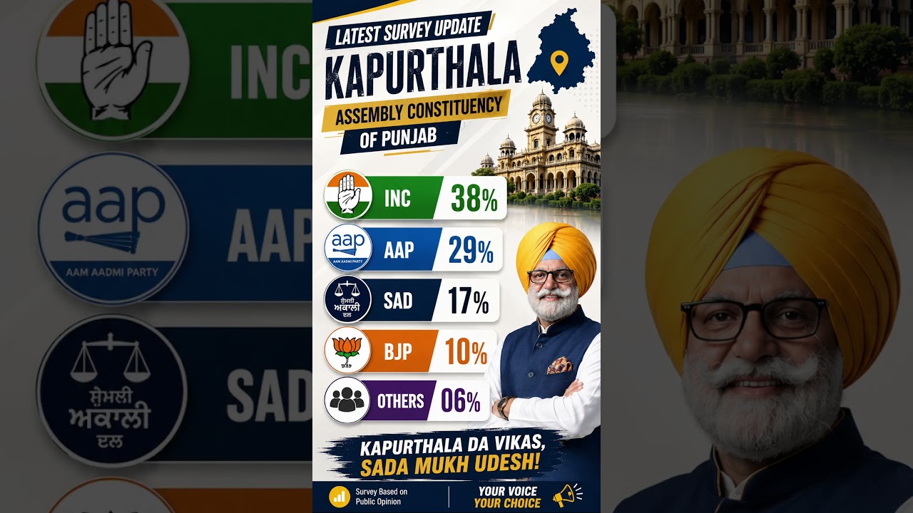 Kapurthala Assembly Survey 2025: Congress Leads in Latest Punjab Poll