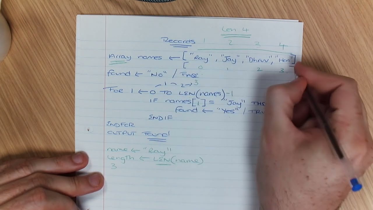 AQA Computer Science - GCSE - Pseudocode - Lesson 12 - Array VS Record