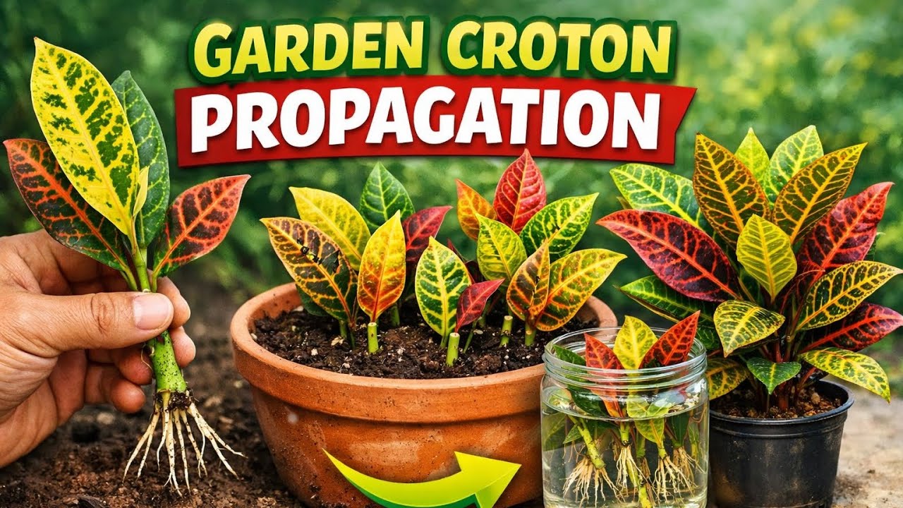 🌿 Garden Croton Propagation | Easy Cutting Method at Home#GardenCroton#CrotonPlant#CrotonPropagation